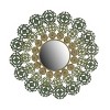 38"Hollow Design Round Mirror,Iron Art Decorative Mirror,Bronze Decorative Antique Wall Mirror With Gradient Design,French Mirror-The Pop Home - 4 of 4