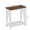 GDFStudio Claudia Farmhouse End Table with Lower Shelf - 3 of 4