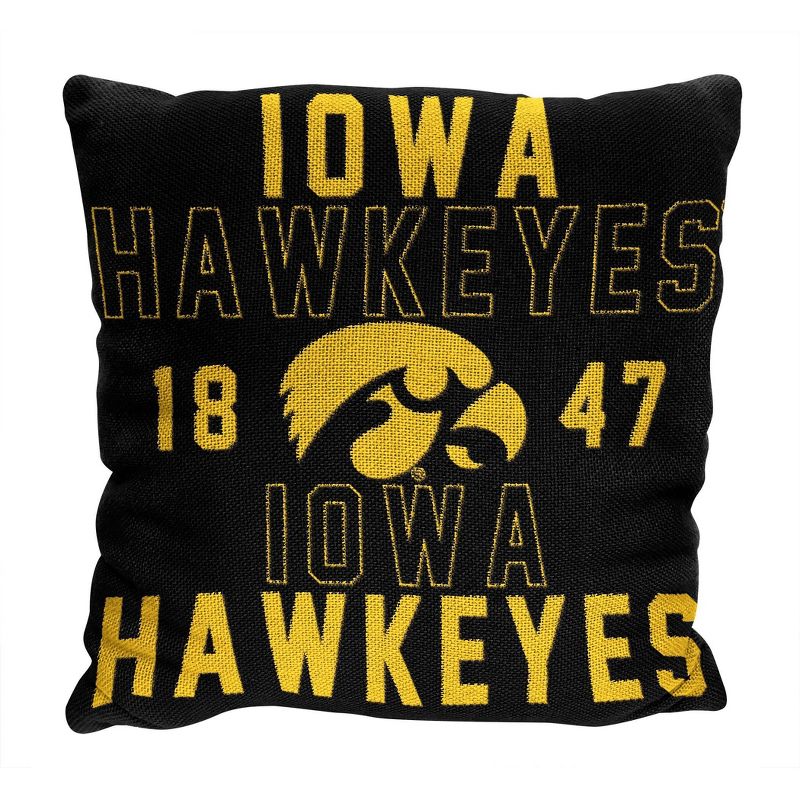 NCAA Iowa Hawkeyes Stacked Woven Pillow, 1 of 4