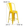 Flash Furniture Commercial Grade 24" High Metal Indoor-Outdoor Counter Height Stool with Back - 4 of 4