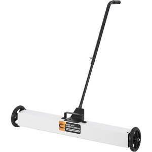 Magnetic Sweeper Rolling, 24" Industrial 33LBS Capacity w/Adjustable Handle & 7" Wheels for Nails Debris (White) - 1 of 4