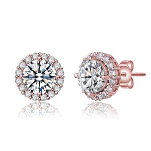 Elegant Round Stud Earrings Featuring Vibrant Colored Cubic Zirconia for a Stylish and Refined Look - 1 of 3
