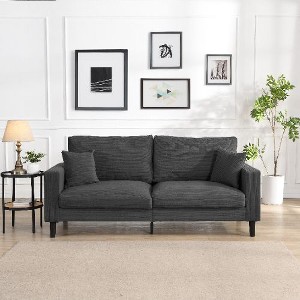 CAVINAS 57" High Resilience 2-seater Sofa, Modern Upholstered Loveseat Sofa, 2 Seat Sofa, Couches for Living Room Bedroom Apartment - 1 of 4