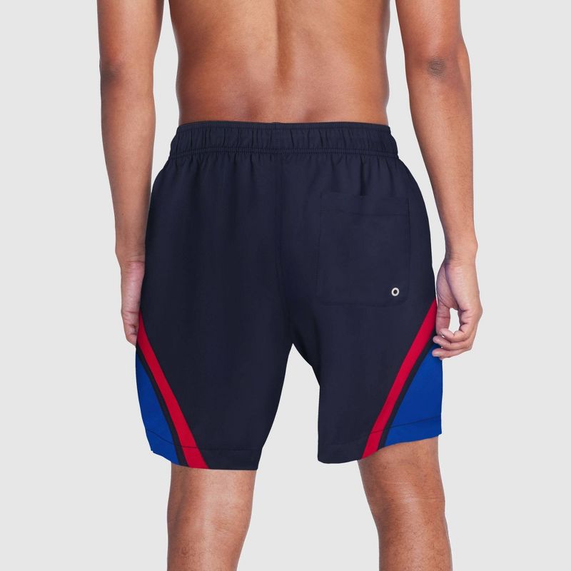 Speedo Men's 7" Solid Colorblock Swim Shorts - Blue/Red, 2 of 5