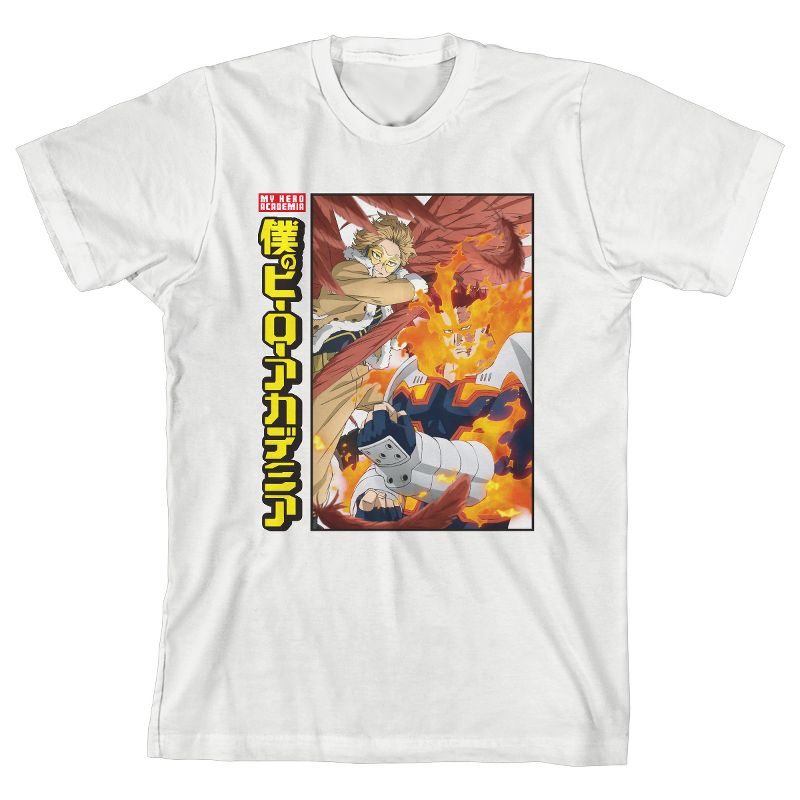 My Hero Academia Anime Pro Heroes Youth Boys White Graphic Tee Shirt, 1 of 2