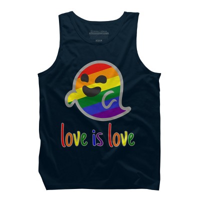 Adult Design By Humans Happy Ghost Love is Love Pride By Tank Top