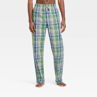Men's Multi Plaid Poplin Pajama Pants - Goodfellow & Co™ Light Blue