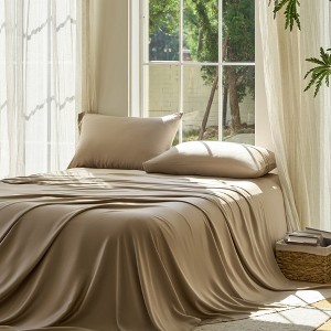 DOZ Bamboo Viscose Sheet Set, Organically Grown Bamboo, Buttery Soft, Cooling, High GSM, Deep Pockets - 1 of 4