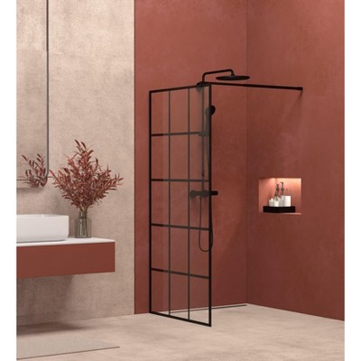 NicBex 35"W x 72"H Shower Door Frameless Glass Shower Screen 1/4"(6mm) Tempered Glass with Grab Bars, Chrome