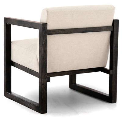 Alarick Cream and Black Transitional Wood Accent Chair