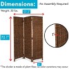 BIRDROCK HOME 3-Panel Seagrass Room Divider - Handwoven Abaca Privacy Screen, Freestanding Partition for Bedroom & Living Room - Brown Wash Frame - 3 of 4