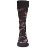 Memoi Men's Fantastic Foxes Bamboo Blend Novelty Crew Sock Black 10-13 - 2 of 4