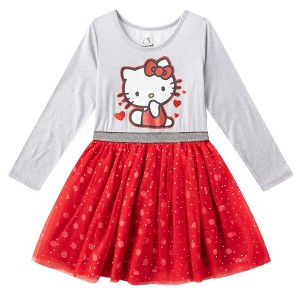 Hello Kitty Sanrio Girls Long Sleeve Dress for Toddlers and Big Kids - 1 of 4