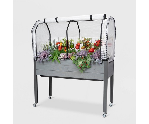 56" Self-Watering Rectangular Wooden Planter Gray - CedarCraft