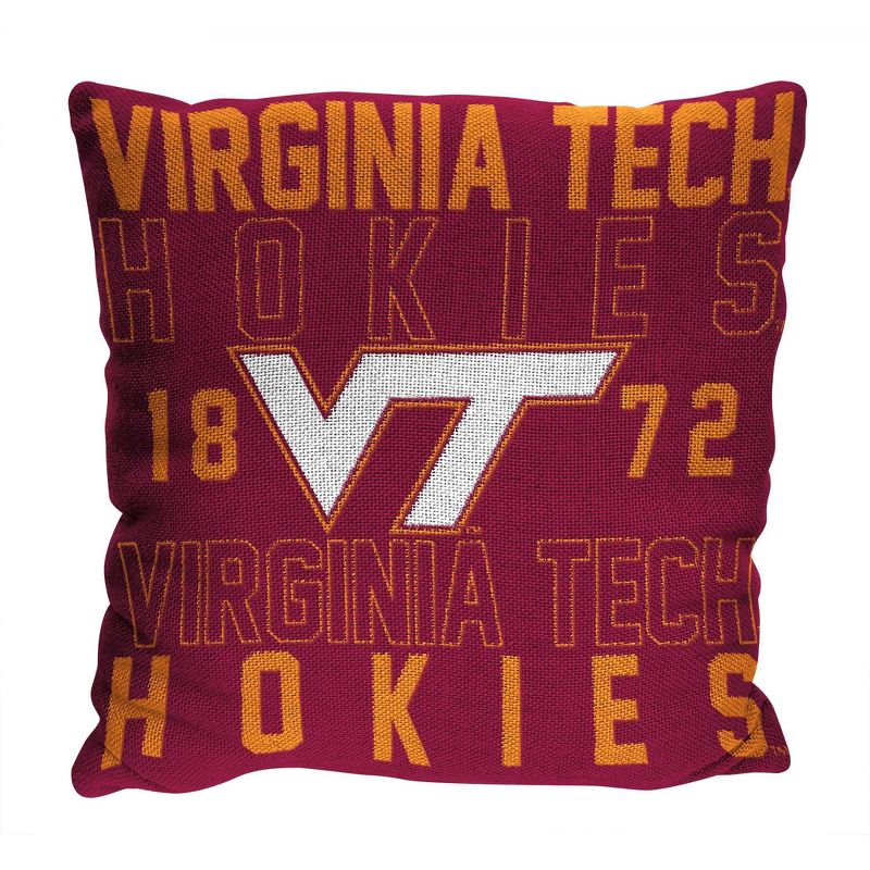 NCAA Virginia Tech Hokies Stacked Woven Pillow, 1 of 4