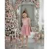2Bunnies Girls Beaded Sequin Embellished Tulle 3/4 Sleeve Christmas Party Dress - 2 of 4