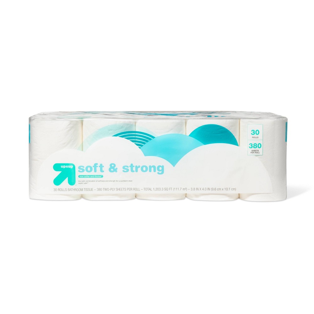 Up -Up Soft & Strong 30 rolls Bathroom tissue 380 two ply sheets per rolls