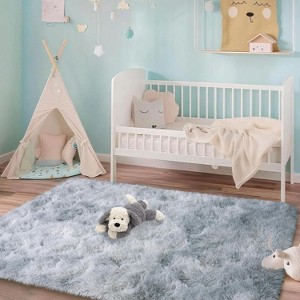 3x5 Fluffy Area Rugs for Living Room Bedroom, Soft Shag Kids Rug Small Carpet Home Decor - 1 of 4