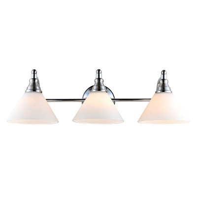 Nickel and Clear Glass 3-Light Wall Sconce