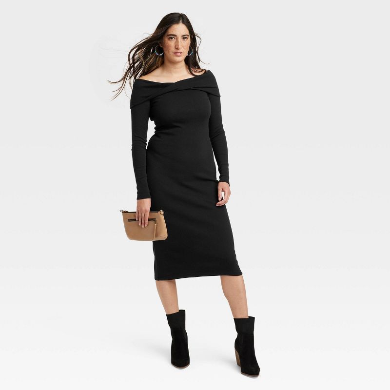Women's Long Sleeve Midi Bodycon Dress - Universal Thread™, 4 of 11