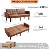 Futon Sofa Bed Convertible Loveseat Couch, Mid-Century Modern Sleeper Sofa with Adjustable Backrest - 2 of 4