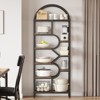 Bookshelf 6 Tier Arched, Bookcase 82 Inch Tall Display Racks, Geometric Open Storage Shelf, Book Rack Metal Frame Large Modern Bookshelf - 3 of 4
