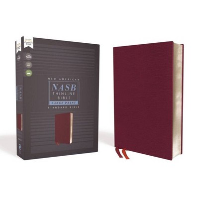 Nasb, Thinline Bible, Large Print, Bonded Leather, Burgundy, Red Letter Edition, 1995 Text, Comfort Print - by  Zondervan (Leather Bound)