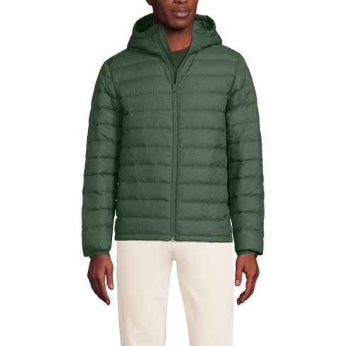 Lands End Men s Hooded Wanderweight Packable Down Jacket X Large Estate Green Heather Target