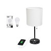 Creekwood Home Oslo 19.5" USB Port Feature Metal Table Desk Lamp in White with Feit LED (Includes LED Light Bulb) Black - 4 of 4