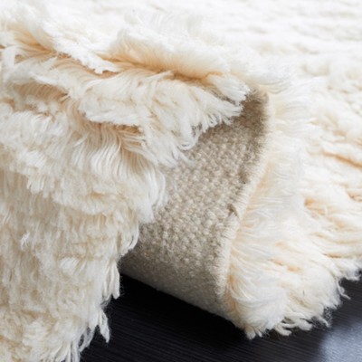 Ivory Shag 8' x 10' Hand-Knotted Wool Area Rug