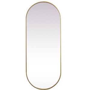 Elegant Lighting Metal Frame Oval Mirror 24x60 Inch in Brass - 1 of 4