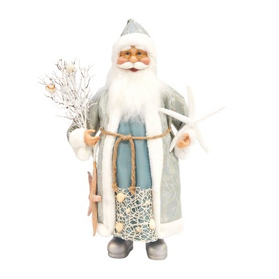 Season's Designs Christmas 18In (45Cm) Standing Santa In Blue Grey