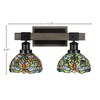 Toltec Lighting Tacoma 2 - Light Vanity in  Black/Painted Wood with 7'' Kaleidoscope Art Glass Shade - 2 of 2
