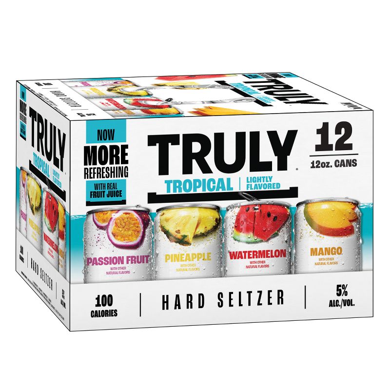 Truly Hard Seltzer Tropical Mix Pack - 12pk/12 fl oz Slim Cans, 5 of 10