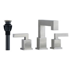 ChicFurnit Bathroom Sink Faucet Widespread Waterfall Design with Pop Up Drain and Lead Free Hose for Bathroom, Silver and Gray, 14.57"*11.81"*3.54" - 1 of 4