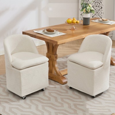 Swivel Accent Chair Set of 2, 360°Round Barrel Armchair, Upholstered Comfy Dining Chair, Lounge Chair for Living Room Bedroom Home and Office