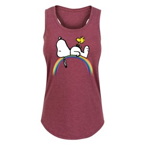 Women's - Peanuts - Lazy Snoopy Graphic Racerback Tank - 1 of 4