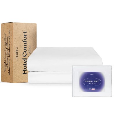 FluffCo Flat Fitted Sheet Set