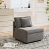 Buenhomino Modern DIY Sectional Sofa, Modular Sectional Couches for Living Room，Light Gray Velvet - 2 of 4