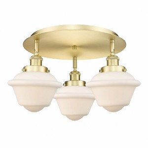 Oxford - 3 Light Flush Mount In Art Deco Style-8 Inches Tall and 18.25 Inches Wide - 1 of 1