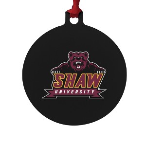 Shaw University Primary Logo Aluminum Holiday Christmas Tree Ornament  3.0" (7.6 cm) x 3.37" (8.6 cm) - 1 of 4