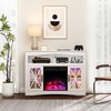 Heynemo Farmhouse TV Stand with 18'' Fireplace Insert, 47'' TV Console with Glass Doors & LED Lights, Media Entertainment Center with Shelves - 2 of 4