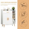 Munora - 31.5"W x 37.5"H Freestanding Floor Storage Cabinet - Drawer, Double-Door Cupboard & Open Shelves - Rubberwood Legs - 3 of 4