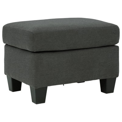 Bayonne 25" Charcoal Fabric Ottoman