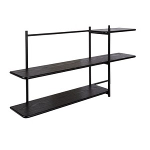 Kate & Laurel All Things Decor 42"x23" Ramone Tiered Wall Shelf Black - 1 of 4