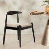 Mid-Century Modern Dining Chairs Set of 2, Weave Kitchen Chair with Solid Oak Frame & Handwoven Seat for Dining Room,Living Room-The Pop Home - 3 of 4