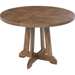 Round Dining Table for 4,Kitchen Dining Room Circle Dinner Pedestal Table,Space Saving Wood Kitchen & Dining Room Furniture - 1 of 4