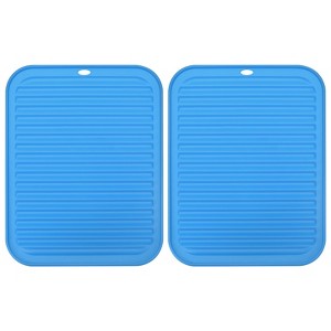 Unique Bargains Dish Drying Mat Set Under Sink Drain Pad Heat Resistant Suitable for Kitchen 2 Pcs - 1 of 4