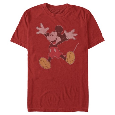 Men's Mickey & Friends Mickey Mouse Happy Jump T-shirt - Red - Small ...