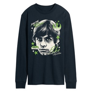 Men's - Star Wars - Luke Face Long Sleeve Graphic T-Shirt - 1 of 3